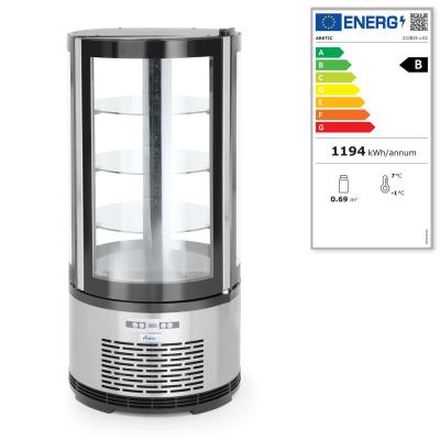 Chladicí vitrína, kulatá, Arktic, 100L, 230V/210W, ⌀480x(H)1065mm | 233825